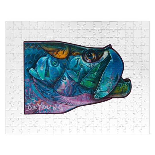 Tarpon Kaleidoscope Saltwater Fly Fishing Jigsaw Puzzles