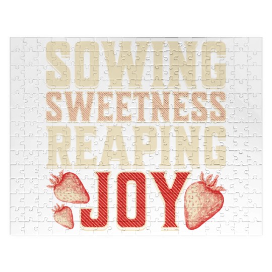 Strawberry Farmer, Sowing Sweetness Reaping Joy Jigsaw Puzzles