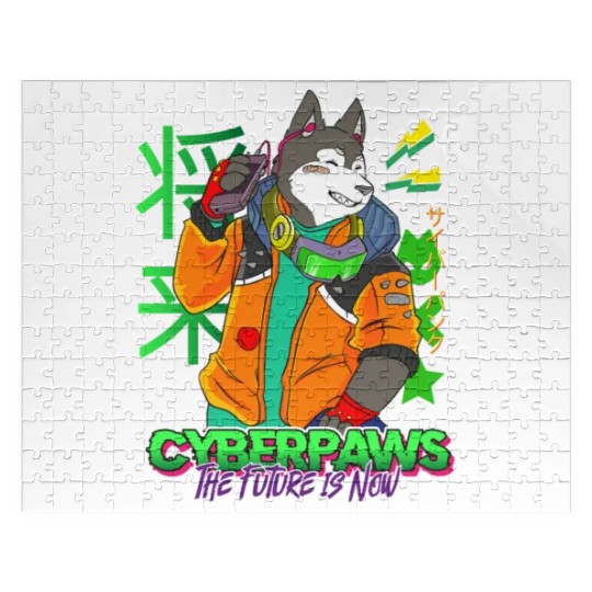 Cyberpunk Futuristic Dog Jigsaw Puzzles