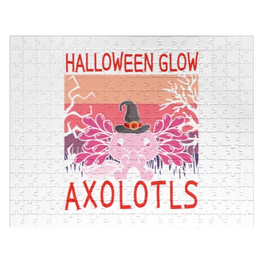 Axolotl Halloween Trick Or Treat Amphibian Axolotl Jigsaw Puzzles