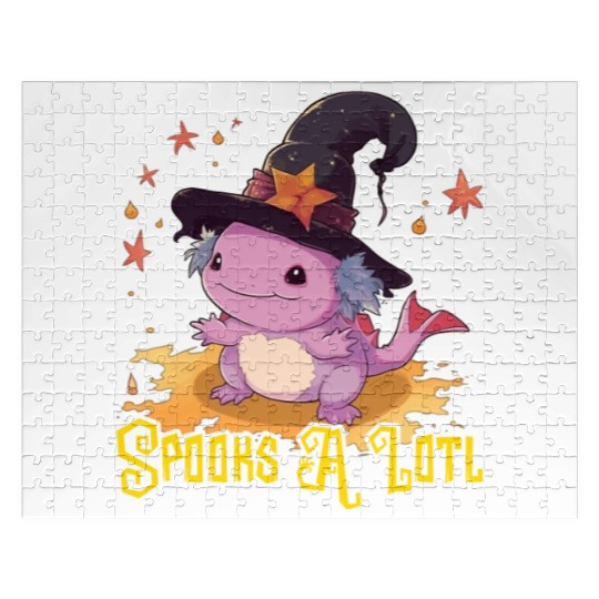 Axolotl Halloween Trick Or Treat Amphibian Axolotl Jigsaw Puzzles