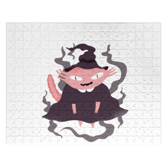 Axolotl Halloween Trick Or Treat Amphibian Axolotl Jigsaw Puzzles