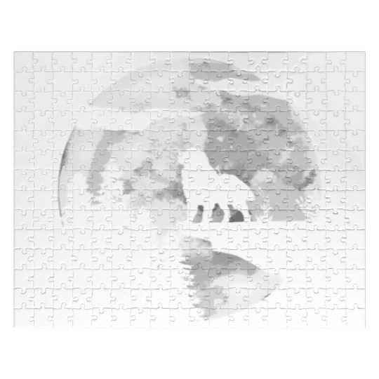 Dog Owner Full Moon At Night Pet Bernese Mountain Jigsaw Puzzles