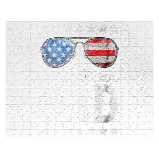 All American Dad 4th of July Father's Day Sunglass Jigsaw Puzzles