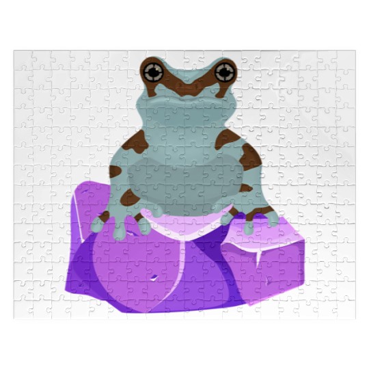 Frog Crystal Amethyst Gemstone For Toad Owners Jigsaw Puzzles