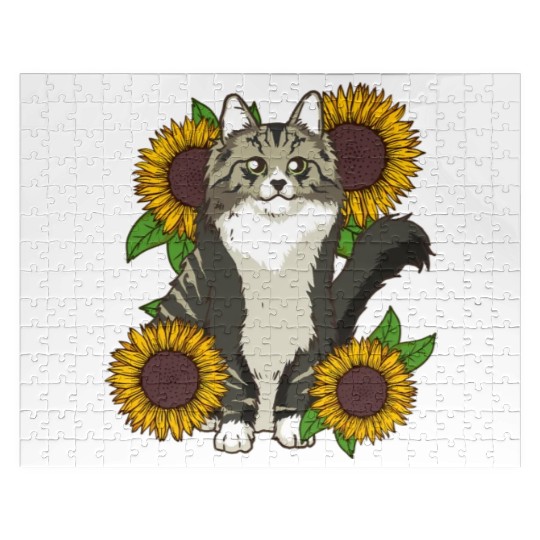Floral Sunflower Norwegian Forest Jigsaw Puzzles