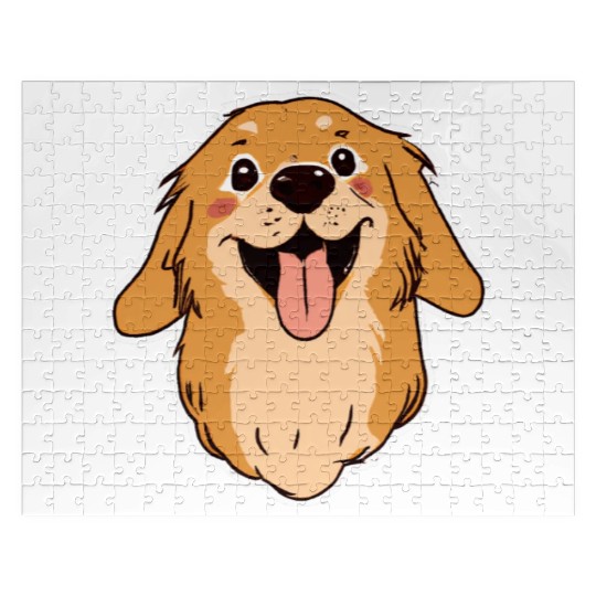 Happy Golden Retriever Dog Lover Puppy Retro Jigsaw Puzzles