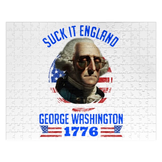 George Washington 1776 Suck it England USA Jigsaw Puzzles