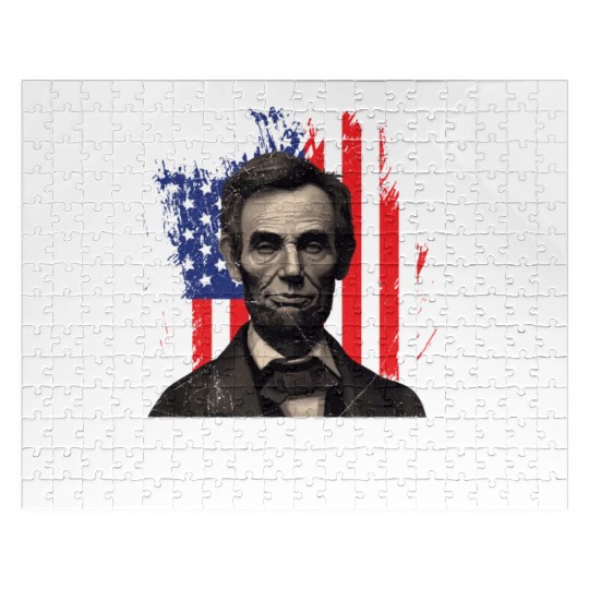 Merica Lincoln President Independence Day Party Jigsaw Puzzles