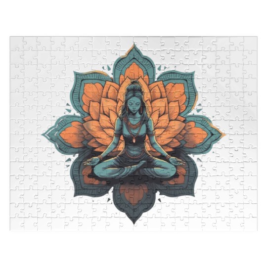Women's Yoga Meditation Lotus Design Jigsaw Puzzles