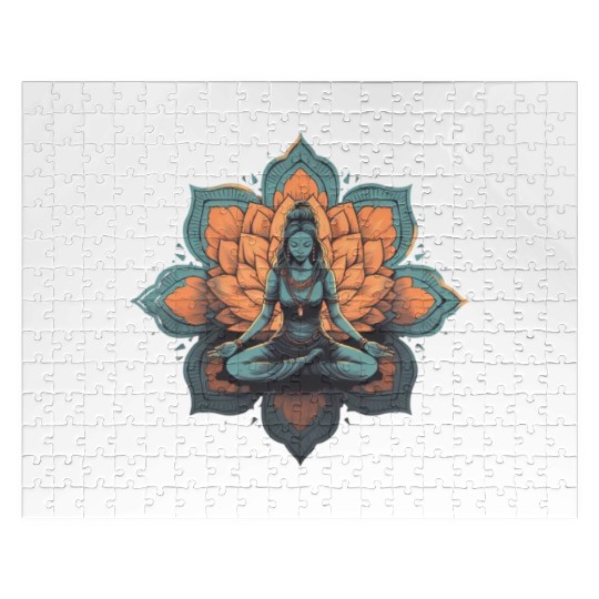 Women's Yoga Meditation Lotus Design Jigsaw Puzzles