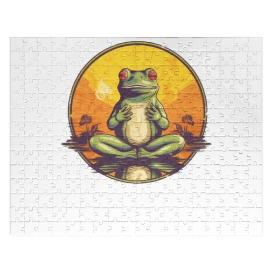 Yoga Meditation Jump-start your zen Frog Jigsaw Puzzles