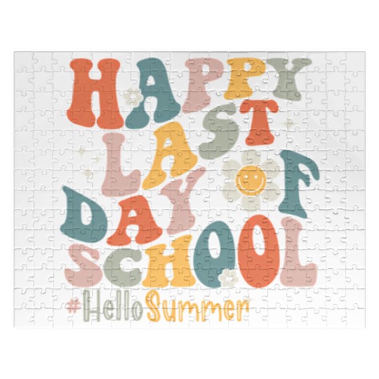 Groovy Happy Last Day Of School Teacher Student Jigsaw Puzzles