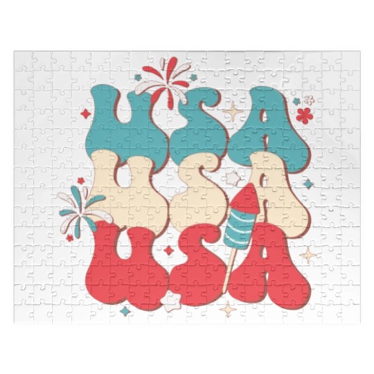 USA And Fireworks, Independence Day Jigsaw Puzzles