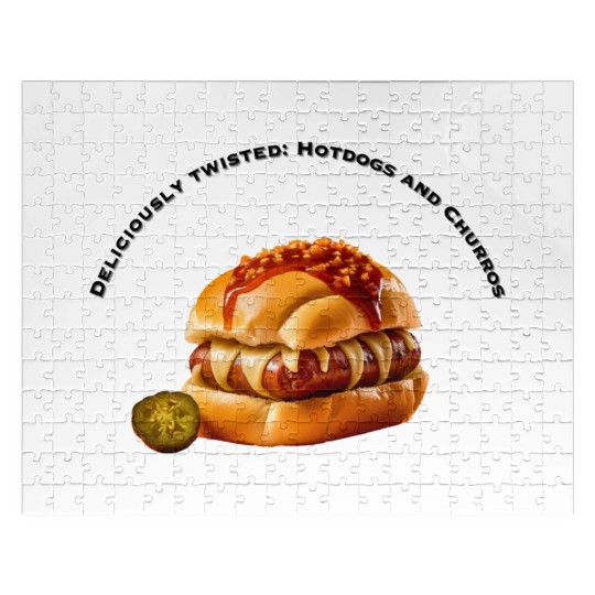 Hotdog bun with churros Jigsaw Puzzles design