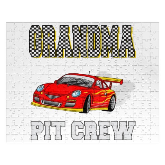 Grandma Pit Crew Birthday Racing Car Theme Race Jigsaw Puzzles