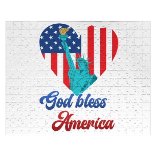 God Bless America Independence Day 4th July USA Jigsaw Puzzles