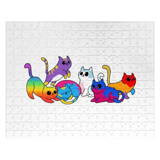 Pride Kittens LGBTQIA+ Cats Colorful Cat Jigsaw Puzzles