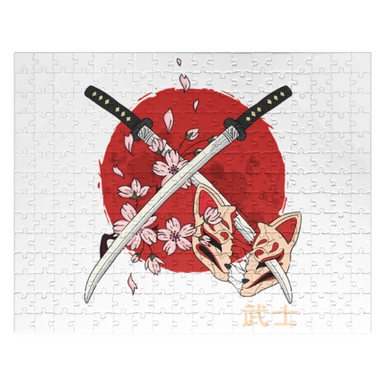 Ancient Japanese Cherry Blossom Samurai Katana Swo Jigsaw Puzzles