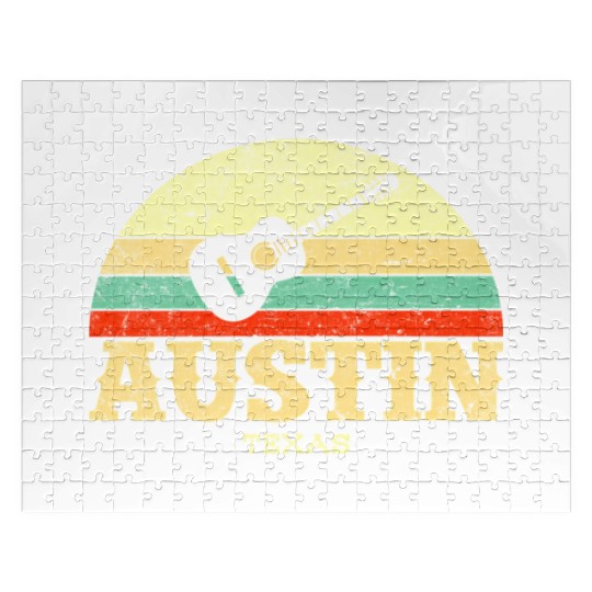 Austin Texas Guitar Lone Star State Jigsaw Puzzles