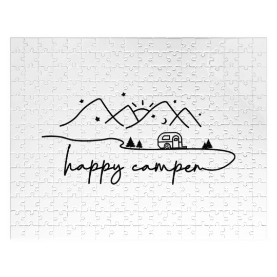 Happy Camper Adventure Lover Camping Life Vacation Jigsaw Puzzles