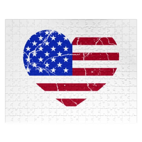 Love America Flag Independence Day USA Patriots Jigsaw Puzzles