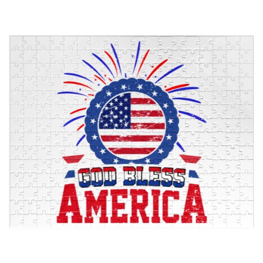 God Bless America Independence Day USA Patriot Jigsaw Puzzles