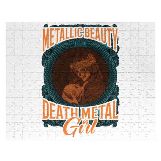 Goth Rock Satan Girl Woman Festivals Death Metal Jigsaw Puzzles