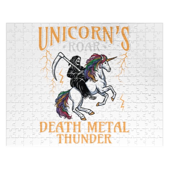 Goth Rock Satan Unicorn Festivals Death Metal Jigsaw Puzzles