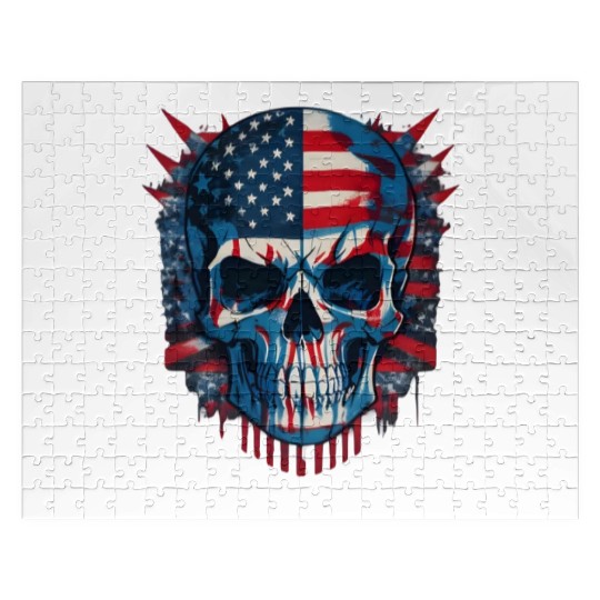 Patriotic 4th of July Skull Graphic Jigsaw Puzzles