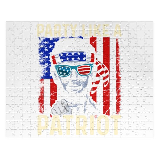 Party Like a Patriot Lincoln Independence Day USA Jigsaw Puzzles