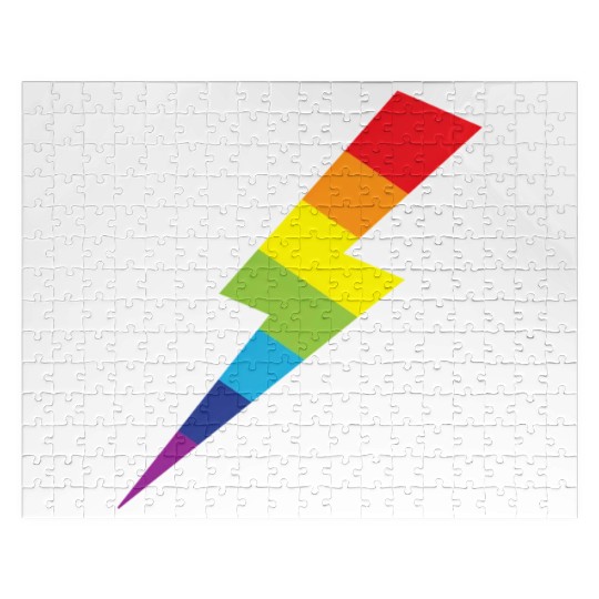 Awesome Rainbow Lightning Bolt Print Jigsaw Puzzles