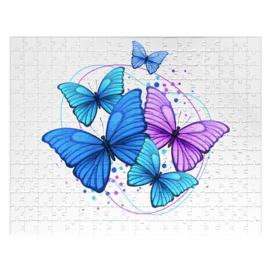 "Fluttering Elegance: Butterfly Print Jigsaw Puzzles"