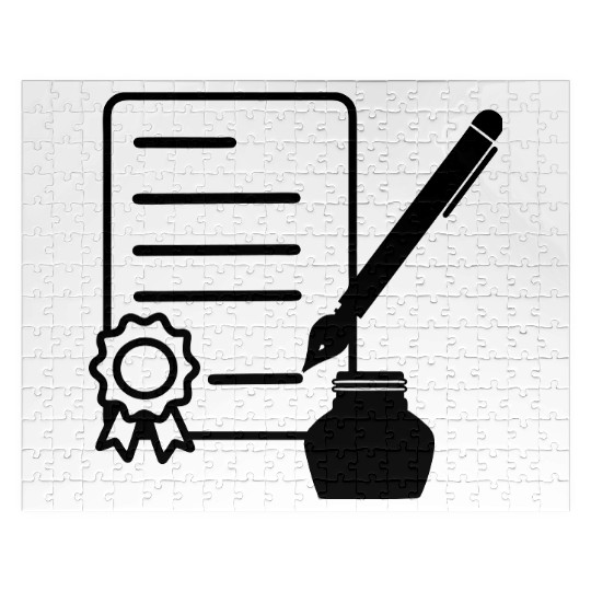 Contract with wax seal, ink pen, Jigsaw Puzzles