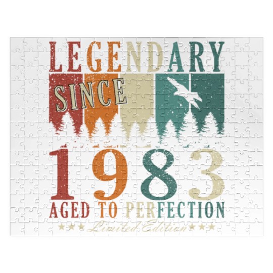 40th birthday man vintage 1983 legend Jigsaw Puzzles