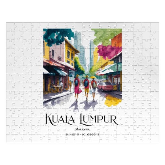 Women walking in streets of Kuala Lumpur Malaysia Jigsaw Puzzles