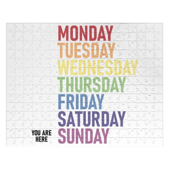 Sunday You Are Here Weekday Day Of The Week Jigsaw Puzzles