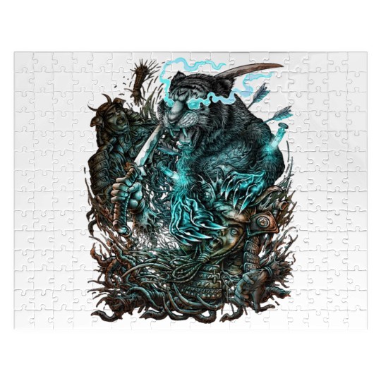 Mutant Tiger VS Samurai Jigsaw Puzzles