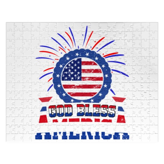 God Bless America Independence Day USA Patriot Jigsaw Puzzles