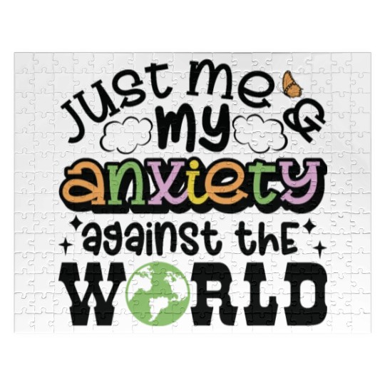 Just Me and Anxiety Against The World Jigsaw Puzzles