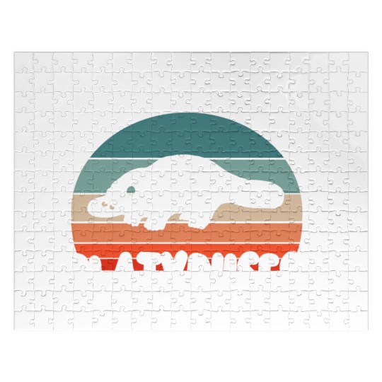 Girl Platypus Lover Illustration Animal Jigsaw Puzzles