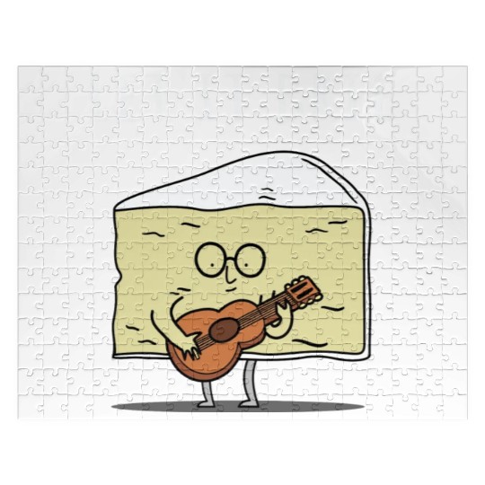Let It Brie Cheese Musician With Guitar Jigsaw Puzzles