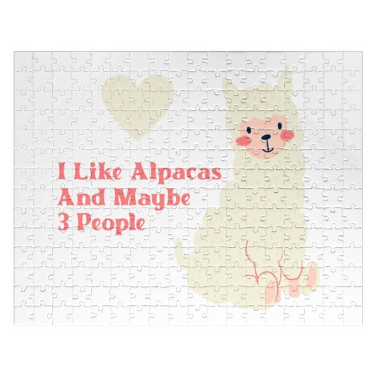 Alpaca Lover cute blue Jigsaw Puzzles