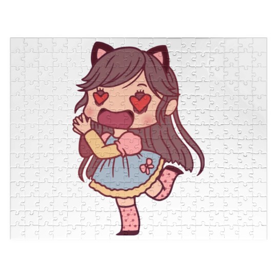 Chibi Girl In Love Jigsaw Puzzles