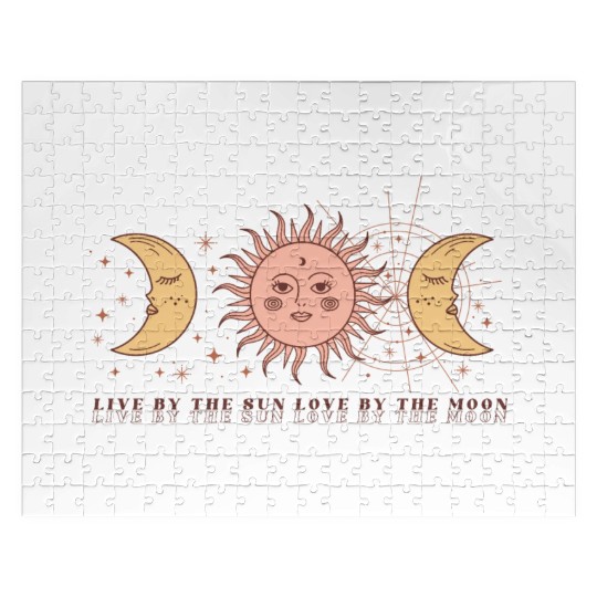 Boho Celestial Sun And Moon Jigsaw Puzzles