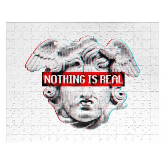 Vaporwave Nothing Is Real Glitch 80s 90s Jigsaw Puzzles