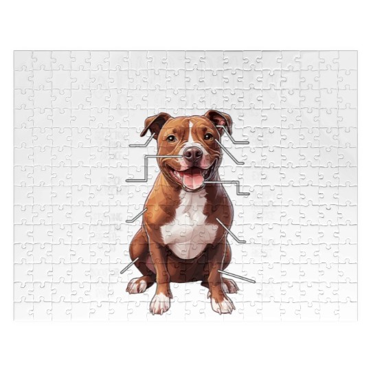 Anatomy Pitbull Dog Cute Pittie Lover PitBul Jigsaw Puzzles