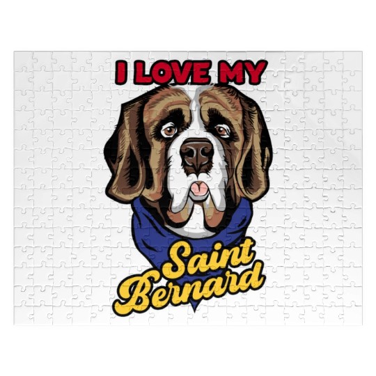 I Love My St. Bernard Slobbery Mouth St. Bernard Jigsaw Puzzles