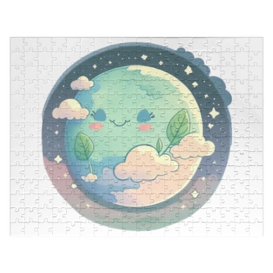 Earth Happy Cute Space Science Planet Environment Jigsaw Puzzles