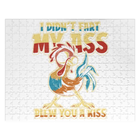 Rooster Humor Cock I Didn't Fart My Butt Blew Jigsaw Puzzles